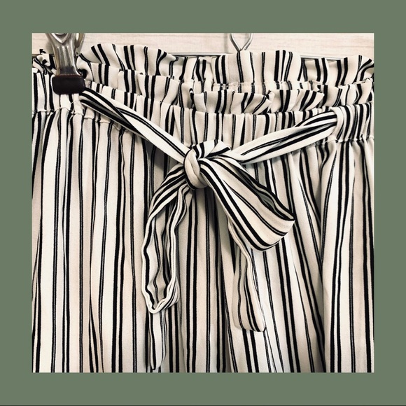 Maurices Black/White Pin Stripe Flared Dress Pants - Picture 6 of 7